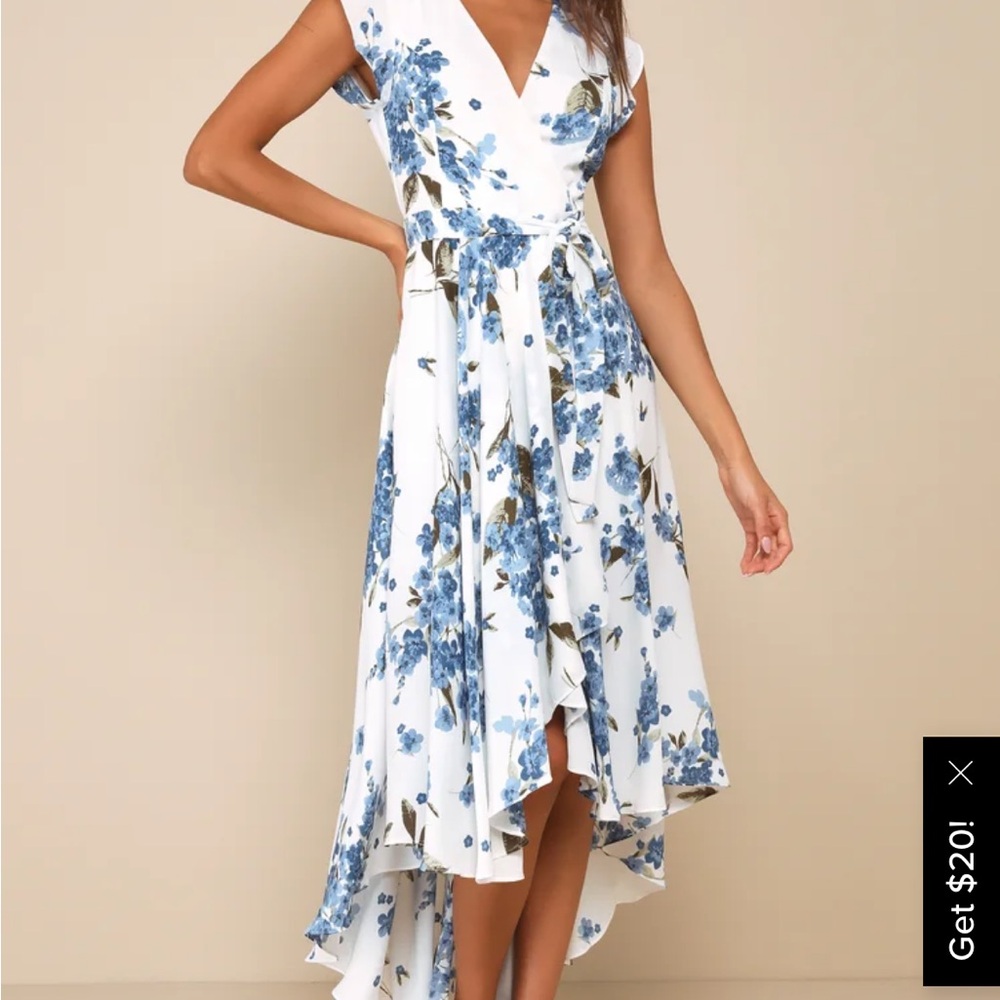 Floral Blue and White Women's Dress
